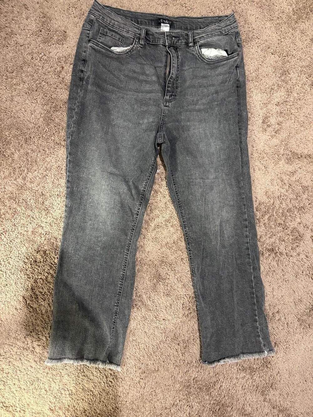 Venus Jeans Size 16 Gray Raw Hem